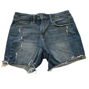 Universal Threads Denim Jean Shorts Mid Rise Boyfriend Distressed Womens Size 26